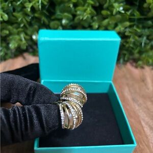 Elegant Gold and Silver New w/box earrings